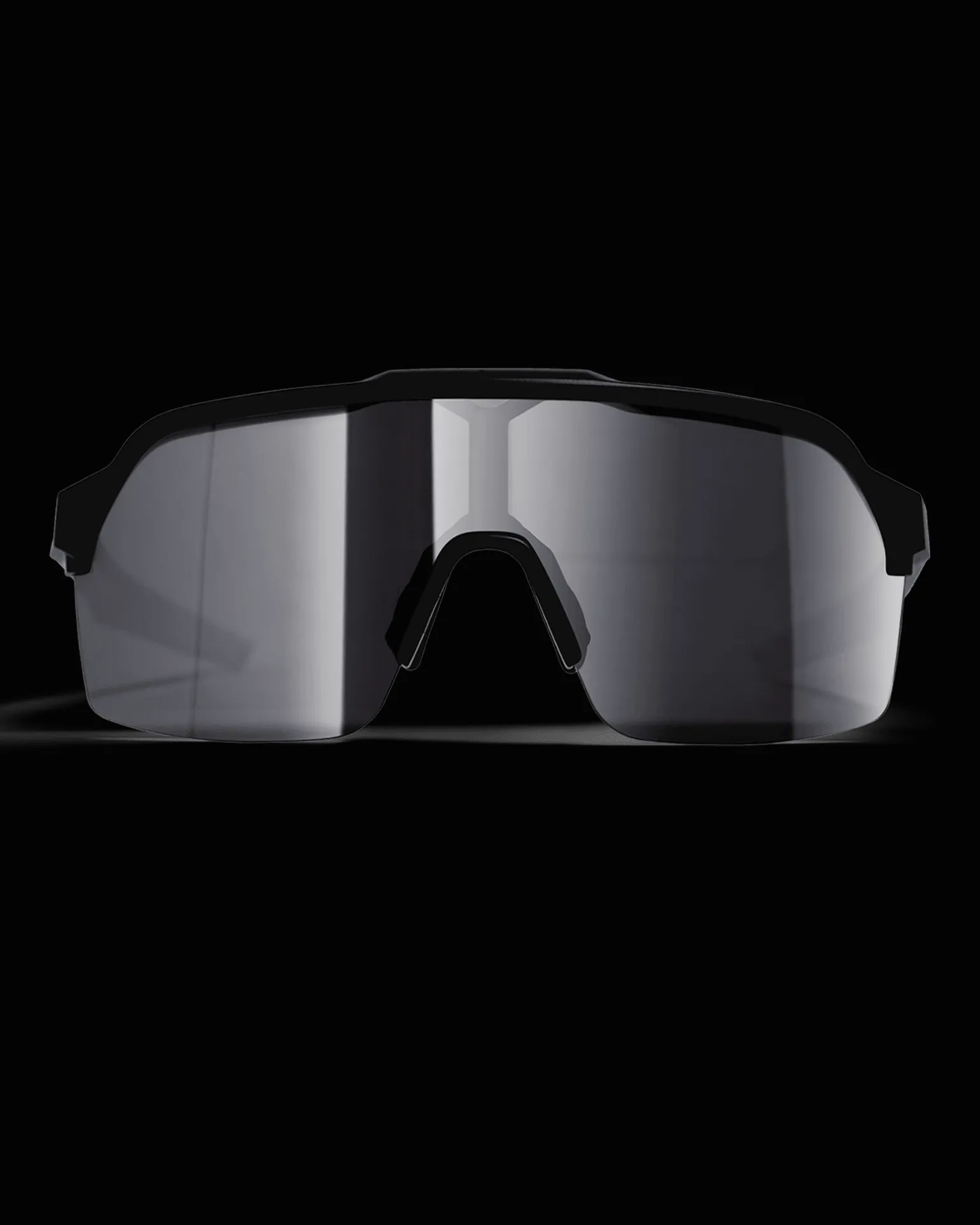 Athletic Half Frame Black-Smoke / Silver Mirror
