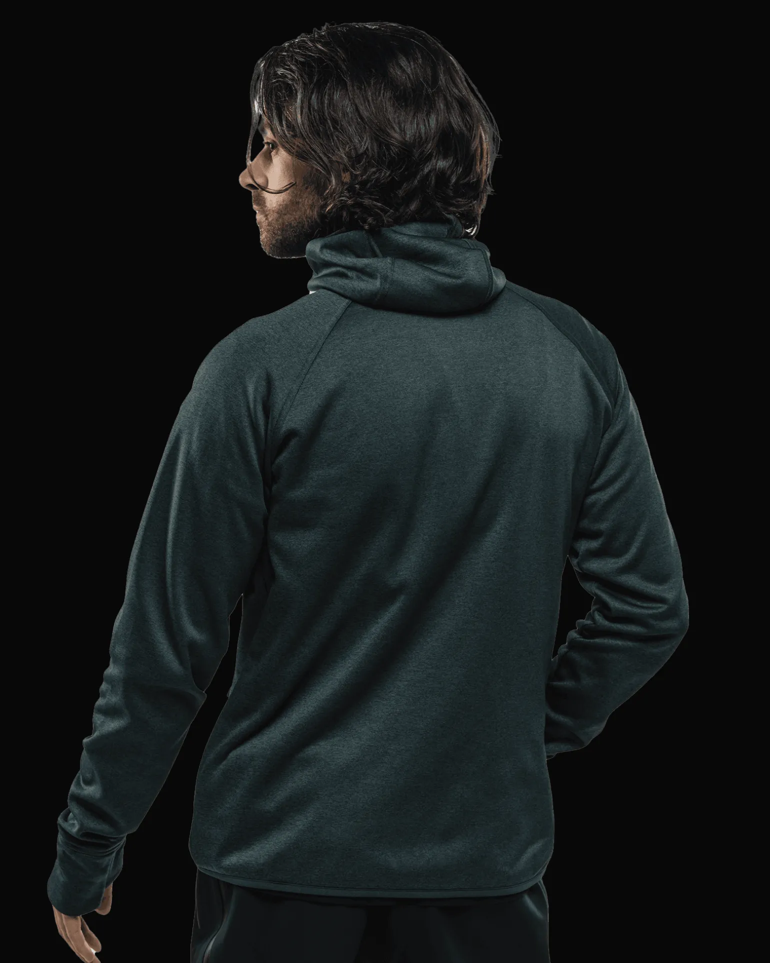 Habllek Fleece Hood M Forest Green Melange
