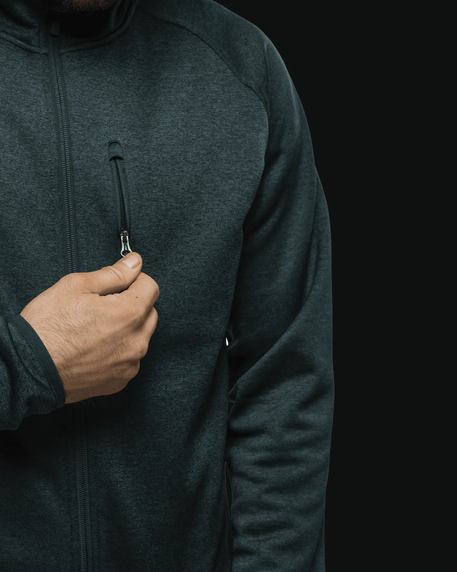 Habllek Fleece M Forest Green Melange
