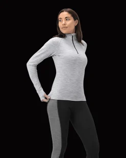Haze Warm Wool 1/2 Zip W Grey Melange
