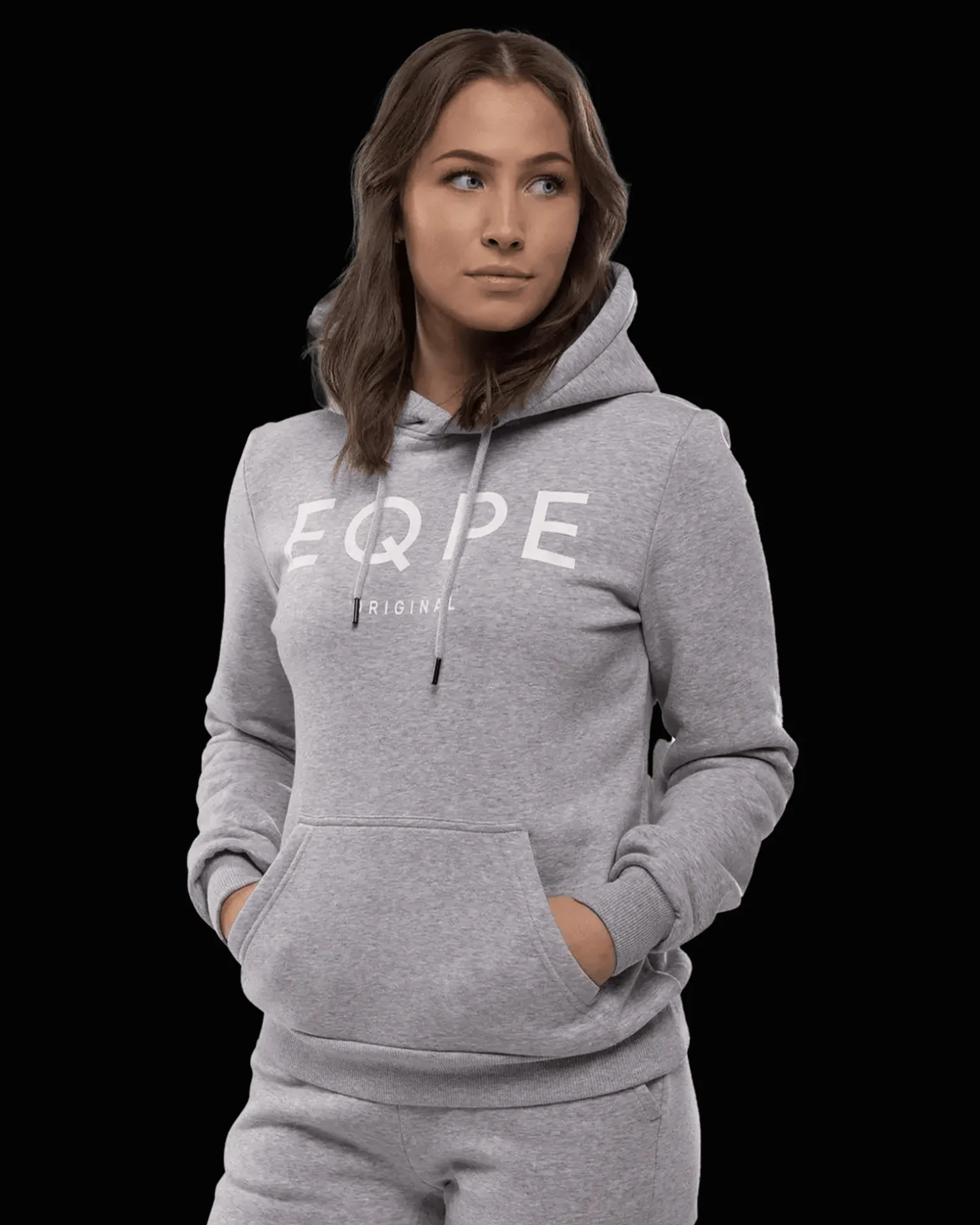 Slack Hood W Grey Melange/White