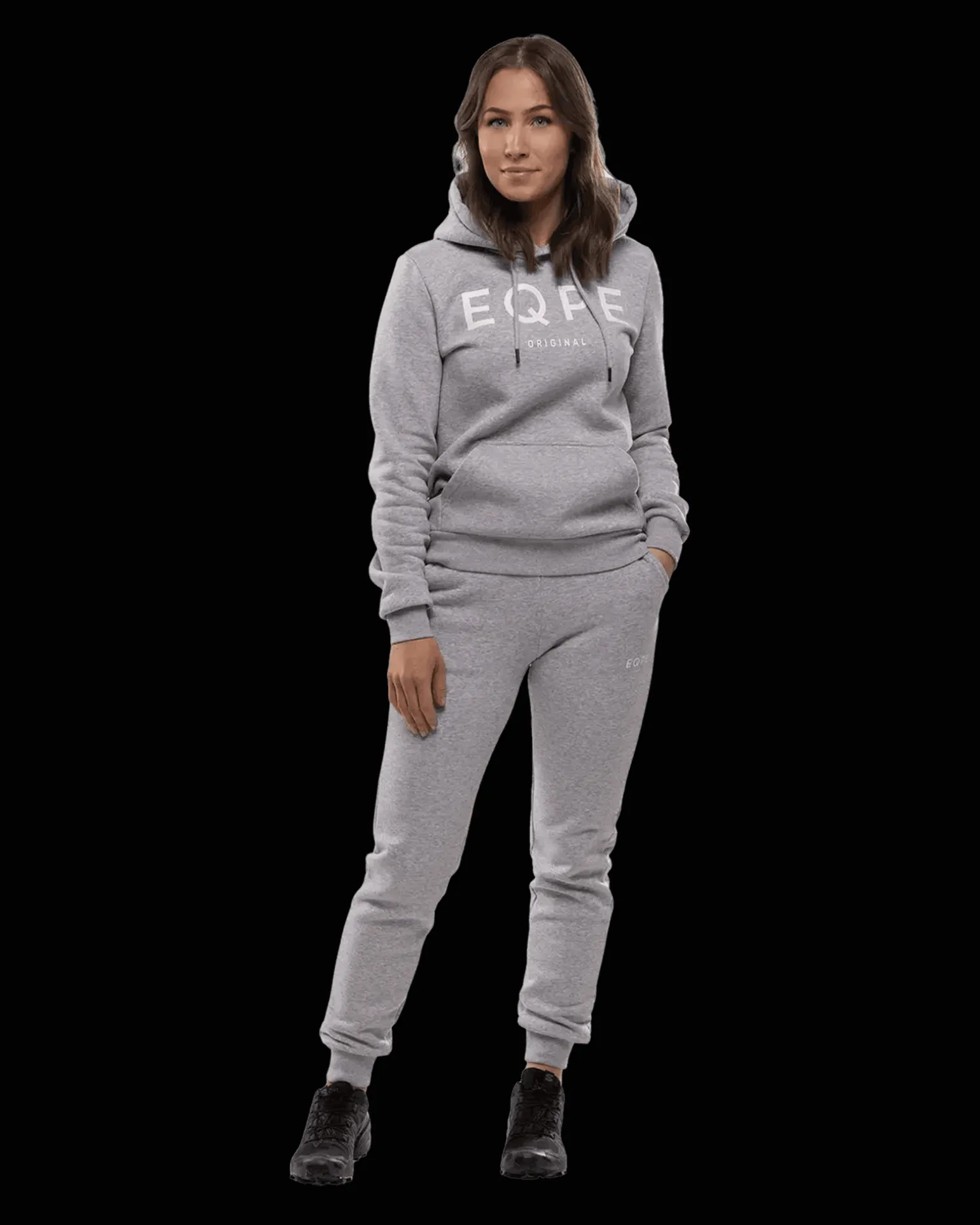 Slack Hood W Grey Melange/White